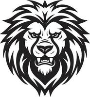 Ferocious Excellence Majestic Black Vector Lion Icon On the Hunt Black Lion Emblem Mastery in Vector