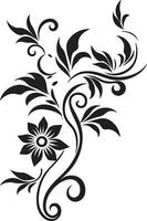 Whispering Black Petals Elegant Garden Intrigue vector