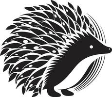 Monochromatic Majesty Minimalist Hedgehog Profile Eyes of the Hedgehog Logo of Grace vector