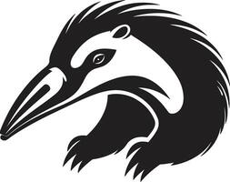 Bold and Beautiful Black Anteater Vector Emblem Elegance in Simplicity Black Anteater Vector Logo