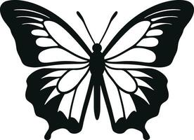 Sculpted Freedom Butterfly Icon in Black Black Butterfly Silhouette A Work of Art vector