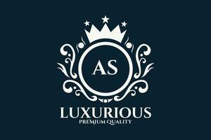 Initial  Letter AS Royal Luxury Logo template in vector art for luxurious branding  vector illustration.