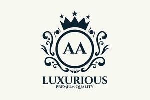 Initial  Letter AA Royal Luxury Logo template in vector art for luxurious branding  vector illustration.