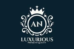 Initial  Letter AN Royal Luxury Logo template in vector art for luxurious branding  vector illustration.