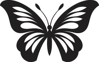 esculpido elegancia en negro mariposa icono negro mariposa silueta un moderno belleza vector