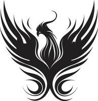 Shadowed Flamebird Badge Celestial Phoenix Flight vector