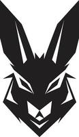 Rabbit Silhouette Monogram Minimalistic Black Hare Crest vector