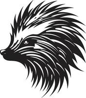 Porcupine Spike Signature Badge Monochrome Porcupine Crest vector