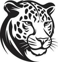 Striking Stealth Black Vector Leopard Icon Pouncing Perfection Black Leopard Emblem