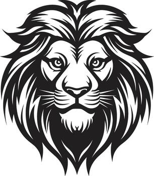 merodeando excelencia el salvaje majestad de león icono rugido guardián elegante negro león icono en vector