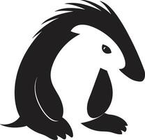 Anteater in Shadows Bold Black Vector Emblem Minimalist Excellence Black Anteater Vector Icon