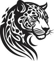 Mysterious Monochrome Artistry Pouncing Panther in Shadows vector