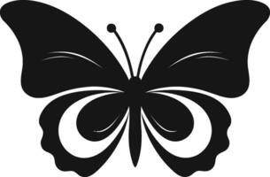Vector Butterfly Symbol Delicate Silhouette Inky Black Wings Graceful Majesty