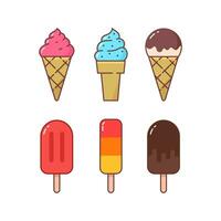 Ice cream set vector