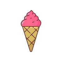 Ice cream with cartoon style vector