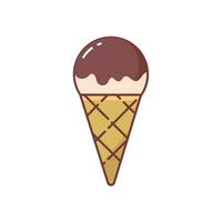 Ice cream with cartoon style vector