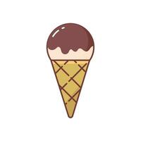 Ice cream with cartoon style vector