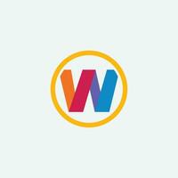 w letters colorful monogram logo design vector