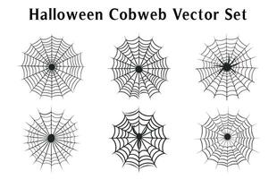 Spooky Halloween cobwebs Vector Bundle, Spider web set isolated on a White background