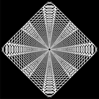 Visual of the Optical Illusion Created from Square Lines Composition, can use for Background, Decoration, Wallpaper, Tile, Carpet Pattern, Modern Motifs, Contemporary Ornate, or Graphic Design Element