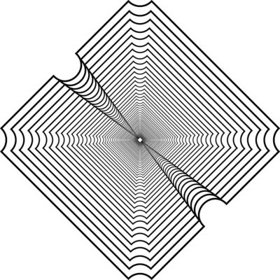 Visual of the Optical Illusion Created from Square Lines Composition, can use for Background, Decoration, Wallpaper, Tile, Carpet Pattern, Modern Motifs, Contemporary Ornate, or Graphic Design Element