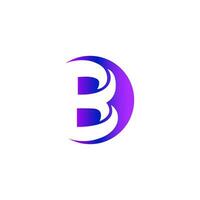 Letter B with rounded shape negative space modern colorful abstract monogram logo vector