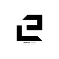 Letter l c p modern creative shape with negative space modern monogram typography logo vector