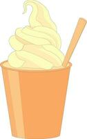 Vanilla soft ice cream in paper cup vector illustration