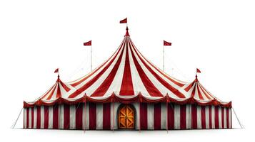 Circus tent, carnival tent isolated on white background. Generative Ai photo