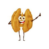 Cartoon walnut nut keto diet food character vector