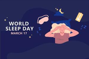 World sleep day dark background vector
