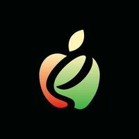 Letter S logo design with Apple Vector elements for natural application, ecology illustration design template