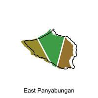 Map City of East Panyabungan illustration design, World Map International vector template with outline graphic sketch style isolated on white background