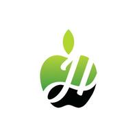 Abstract letter H Apple logo template, Vector logo for business and company identity