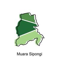 mapa ciudad de Muara sipongi ilustración diseño, mundo mapa internacional vector modelo con contorno gráfico bosquejo estilo aislado en blanco antecedentes