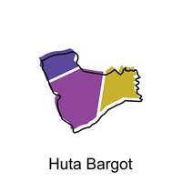 mapa ciudad de huta bargot ilustración diseño, mundo mapa internacional vector modelo con contorno gráfico bosquejo estilo aislado en blanco antecedentes