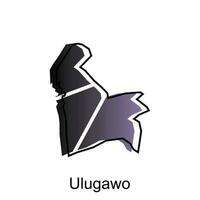 Map City of Ulugawo illustration design, World Map International vector template with outline graphic sketch style isolated on white background