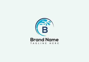 Maid Cleaning Logo On Letter B. Clean House Sign, Fresh Clean Logo Cleaning Brush and Water Drop Concept Template vector