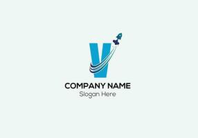 Travel Logo On Letter V Template. Travel Logo On V Letter, Initial Travel Sign Concept Template vector