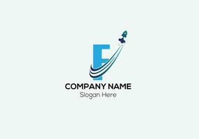 Travel Logo On Letter F Template. Travel Logo On F Letter, Initial Travel Sign Concept Template vector