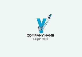 Travel Logo On Letter Y Template. Travel Logo On Y Letter, Initial Travel Sign Concept Template vector