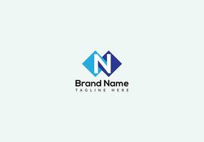 Abstract N letter modern initial lettermarks logo design vector