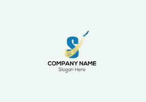 Travel Logo On Letter S Template. Travel Logo On S Letter, Initial Travel Sign Concept Template vector