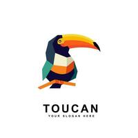 Bird toucan geometric animal. animals wings nature design  perfect for a modern company, Toucan represents effective communication and personal flair. vector