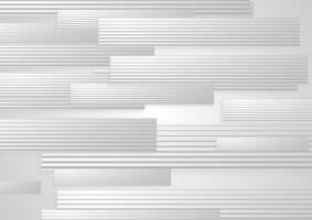 Abstract geometric tech background with grey lines and stripes vector