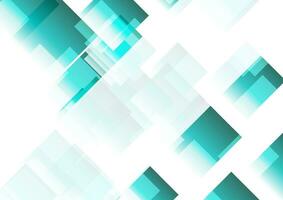 Cyan blue squares abstract tech geometric minimal background vector