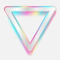 Holographic triangle frame geometric abstract tech background vector