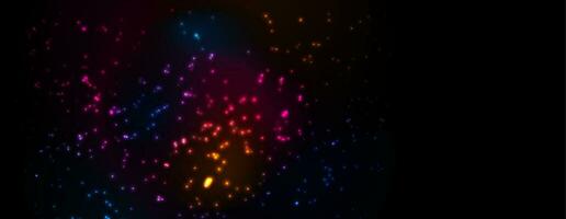 Colorful glowing bokeh particles abstract background vector