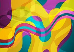 Colorful wavy shapes abstract modern minimal background vector