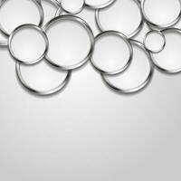 Hi-tech geometric abstract background with silver circles vector